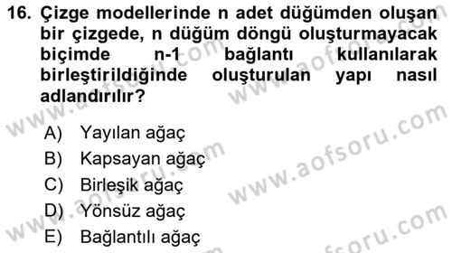 Karar Modelleri Dersi 2025 - 2026 Yılı (Final) Dönem Sonu Sınav Soruları 16. Soru