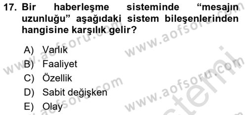 Karar Modelleri Dersi 2025 - 2026 Yılı (Final) Dönem Sonu Sınav Soruları 17. Soru