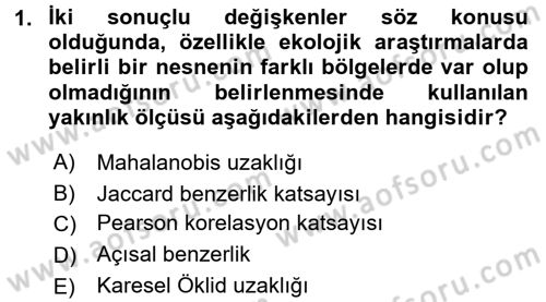 Veri Madenciliği Dersi 2018 - 2019 Yılı (Final) Dönem Sonu Sınav Soruları 1. Soru