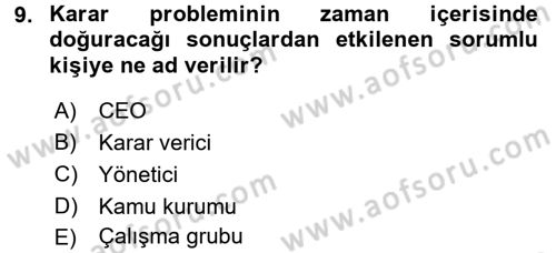 Veri Madenciliği Dersi 2018 - 2019 Yılı (Final) Dönem Sonu Sınav Soruları 9. Soru