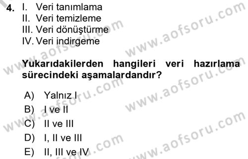 Veri Madenciliği Dersi 2018 - 2019 Yılı Yaz Okulu Sınav Soruları 4. Soru
