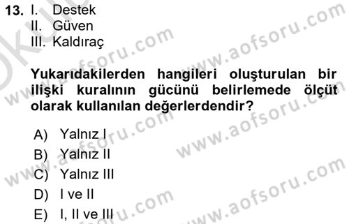Veri Madenciliği Dersi 2020 - 2021 Yılı Yaz Okulu Sınav Soruları 13. Soru