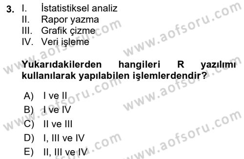 Veri Madenciliği Dersi 2020 - 2021 Yılı Yaz Okulu Sınav Soruları 3. Soru