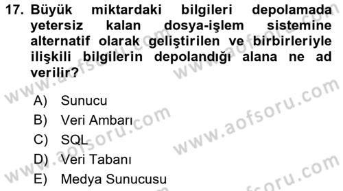 Veri Madenciliği Dersi 2021 - 2022 Yılı Yaz Okulu Sınav Soruları 17. Soru