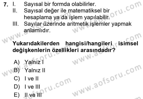 Veri Madenciliği Dersi 2021 - 2022 Yılı Yaz Okulu Sınav Soruları 7. Soru