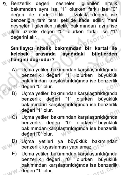 Veri Madenciliği Dersi 2021 - 2022 Yılı Yaz Okulu Sınav Soruları 9. Soru