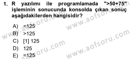 Veri Madenciliği Dersi 2022 - 2023 Yılı Yaz Okulu Sınav Soruları 1. Soru