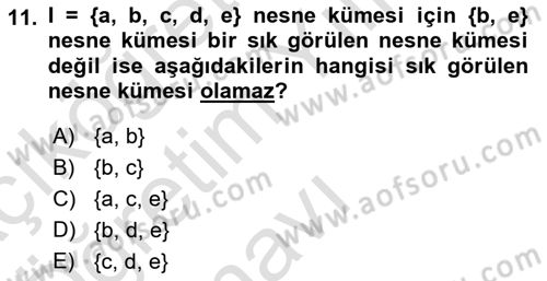 Veri Madenciliği Dersi 2022 - 2023 Yılı Yaz Okulu Sınav Soruları 11. Soru