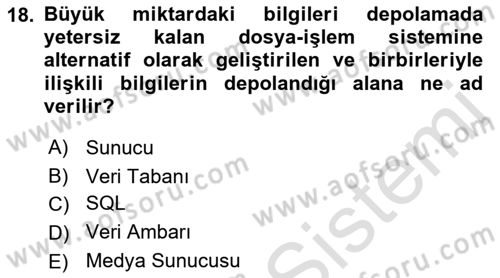 Veri Madenciliği Dersi 2022 - 2023 Yılı Yaz Okulu Sınav Soruları 18. Soru