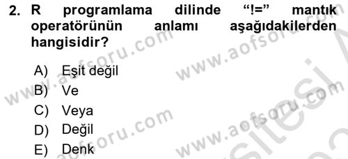 Veri Madenciliği Dersi 2022 - 2023 Yılı Yaz Okulu Sınav Soruları 2. Soru