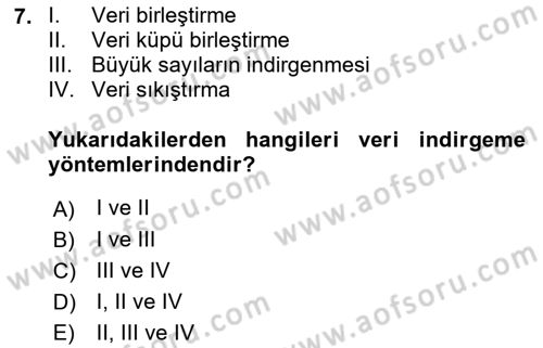 Veri Madenciliği Dersi 2022 - 2023 Yılı Yaz Okulu Sınav Soruları 7. Soru