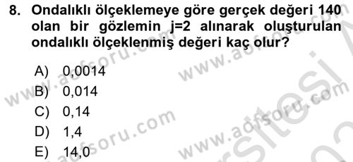 Veri Madenciliği Dersi 2022 - 2023 Yılı Yaz Okulu Sınav Soruları 8. Soru