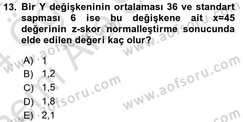 Veri Madenciliği Dersi 2023 - 2024 Yılı (Vize) Ara Sınav Soruları 13. Soru