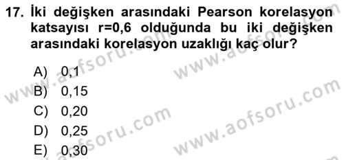 Veri Madenciliği Dersi 2023 - 2024 Yılı (Vize) Ara Sınav Soruları 17. Soru