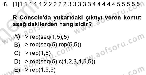 Veri Madenciliği Dersi 2023 - 2024 Yılı (Vize) Ara Sınav Soruları 6. Soru