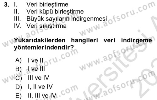 Veri Madenciliği Dersi 2023 - 2024 Yılı Yaz Okulu Sınav Soruları 3. Soru