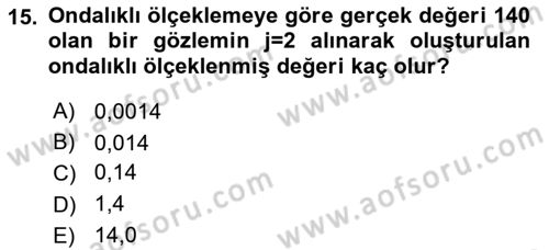 Veri Madenciliği Dersi 2024 - 2025 Yılı (Vize) Ara Sınav Soruları 15. Soru