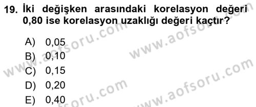 Veri Madenciliği Dersi 2024 - 2025 Yılı (Vize) Ara Sınav Soruları 19. Soru