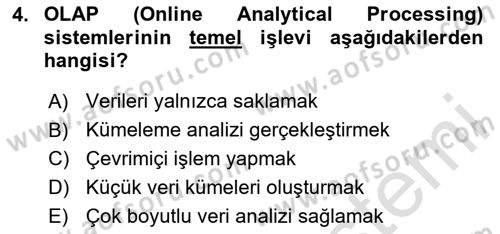 Veri Madenciliği Dersi 2024 - 2025 Yılı (Vize) Ara Sınav Soruları 4. Soru