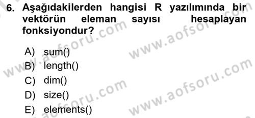 Veri Madenciliği Dersi 2024 - 2025 Yılı (Vize) Ara Sınav Soruları 6. Soru
