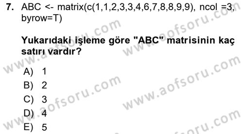Veri Madenciliği Dersi 2024 - 2025 Yılı (Vize) Ara Sınav Soruları 7. Soru