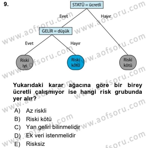 Veri Madenciliği Dersi 2024 - 2025 Yılı (Final) Dönem Sonu Sınav Soruları 9. Soru
