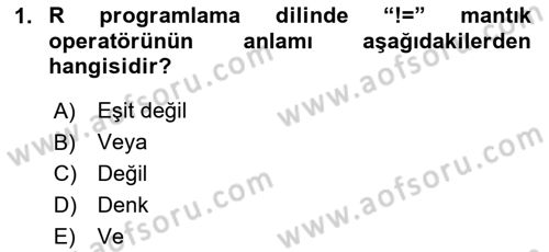 Veri Madenciliği Dersi 2024 - 2025 Yılı Yaz Okulu Sınav Soruları 1. Soru