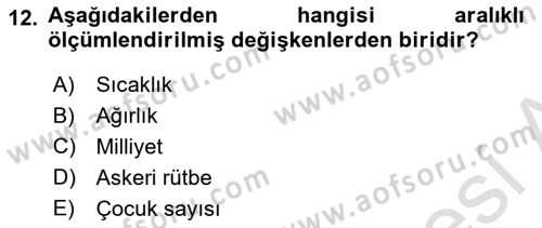 Veri Madenciliği Dersi 2025 - 2026 Yılı (Vize) Ara Sınav Soruları 12. Soru