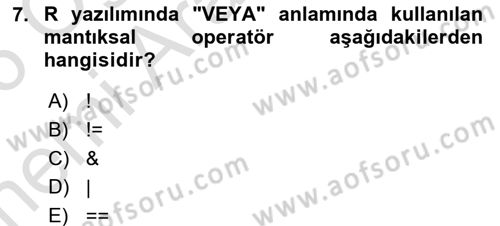 Veri Madenciliği Dersi 2025 - 2026 Yılı (Vize) Ara Sınav Soruları 7. Soru