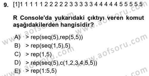 Veri Madenciliği Dersi 2025 - 2026 Yılı (Vize) Ara Sınav Soruları 9. Soru