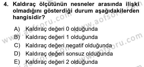 Veri Madenciliği Dersi 2025 - 2026 Yılı (Final) Dönem Sonu Sınav Soruları 4. Soru