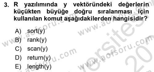 Veri Madenciliği Dersi 2025 - 2026 Yılı Yaz Okulu Sınav Soruları 3. Soru