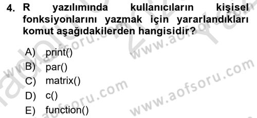 Veri Madenciliği Dersi 2025 - 2026 Yılı Yaz Okulu Sınav Soruları 4. Soru