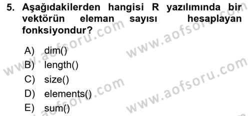 Veri Madenciliği Dersi 2025 - 2026 Yılı Yaz Okulu Sınav Soruları 5. Soru