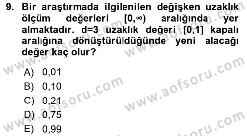 Veri Madenciliği Dersi 2025 - 2026 Yılı Yaz Okulu Sınav Soruları 9. Soru