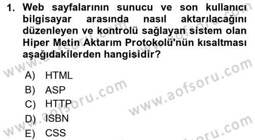İnternet Ve Web Programlama Dersi 2018 - 2019 Yılı 3 Ders Sınav Soruları 1. Soru