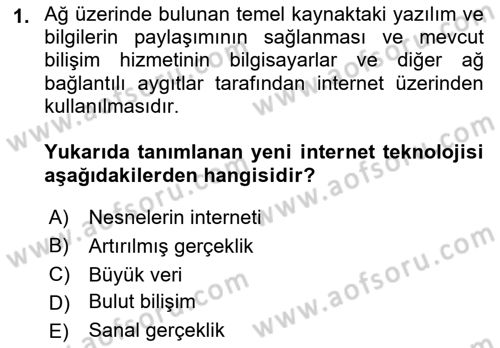 İnternet Ve Web Programlama Dersi 2018 - 2019 Yılı (Vize) Ara Sınav Soruları 1. Soru