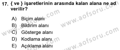 İnternet Ve Web Programlama Dersi 2018 - 2019 Yılı (Vize) Ara Sınav Soruları 17. Soru