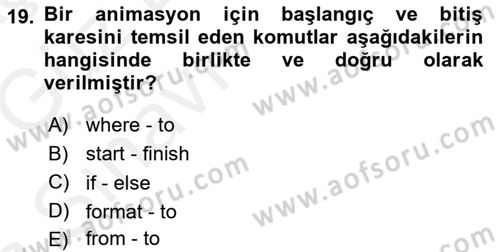 İnternet Ve Web Programlama Dersi 2018 - 2019 Yılı (Vize) Ara Sınav Soruları 19. Soru