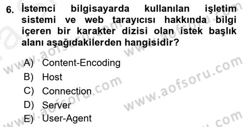 İnternet Ve Web Programlama Dersi 2018 - 2019 Yılı (Vize) Ara Sınav Soruları 6. Soru