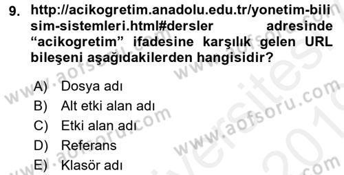İnternet Ve Web Programlama Dersi 2018 - 2019 Yılı (Vize) Ara Sınav Soruları 9. Soru