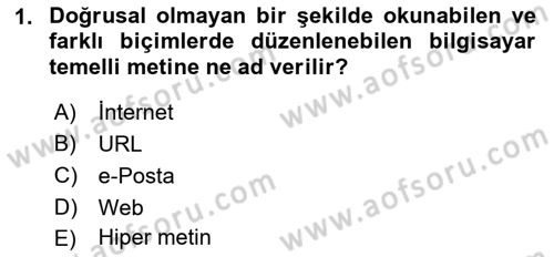 İnternet Ve Web Programlama Dersi 2018 - 2019 Yılı (Final) Dönem Sonu Sınav Soruları 1. Soru