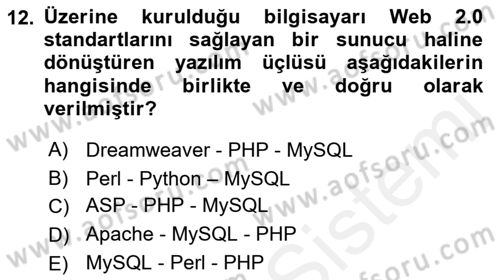 İnternet Ve Web Programlama Dersi 2018 - 2019 Yılı (Final) Dönem Sonu Sınav Soruları 12. Soru