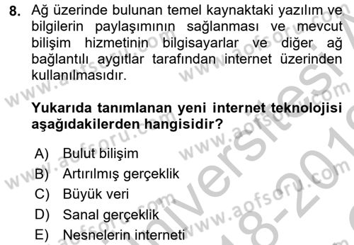 İnternet Ve Web Programlama Dersi 2018 - 2019 Yılı Yaz Okulu Sınav Soruları 8. Soru