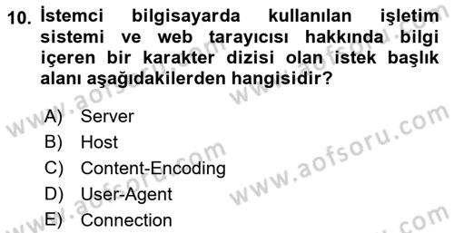 İnternet Ve Web Programlama Dersi 2019 - 2020 Yılı (Vize) Ara Sınav Soruları 10. Soru