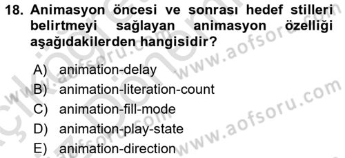 İnternet Ve Web Programlama Dersi 2019 - 2020 Yılı (Vize) Ara Sınav Soruları 18. Soru