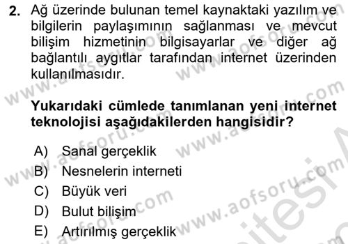 İnternet Ve Web Programlama Dersi 2019 - 2020 Yılı (Vize) Ara Sınav Soruları 2. Soru