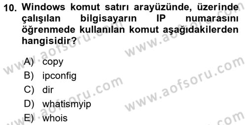 İnternet Ve Web Programlama Dersi 2019 - 2020 Yılı (Final) Dönem Sonu Sınav Soruları 10. Soru
