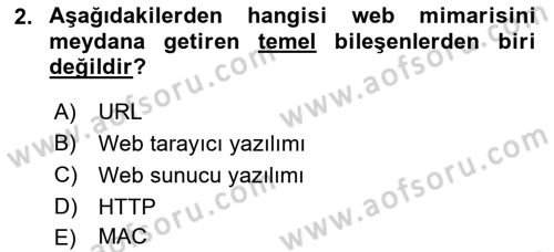 İnternet Ve Web Programlama Dersi 2019 - 2020 Yılı (Final) Dönem Sonu Sınav Soruları 2. Soru