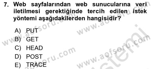 İnternet Ve Web Programlama Dersi 2021 - 2022 Yılı (Vize) Ara Sınavı 7. Soru